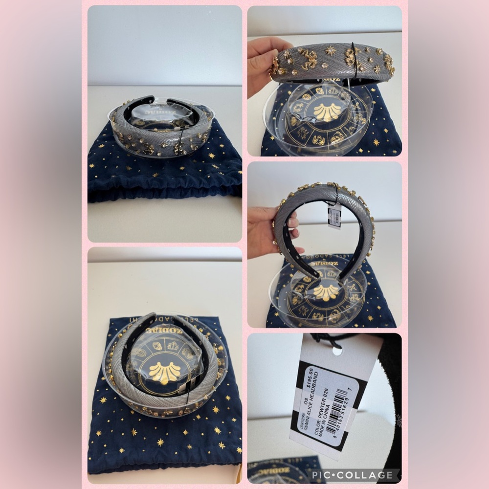Lele Sadoughi Gemini Alice Headband in Pewter